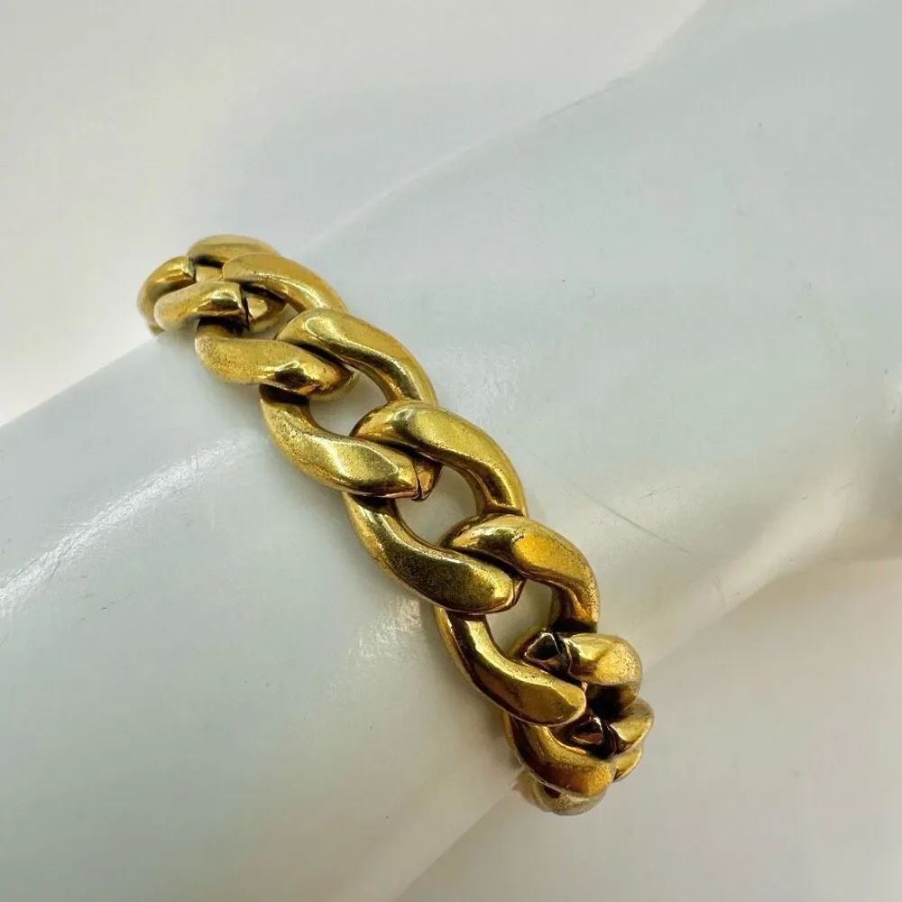 Gold tone link chain bracelet